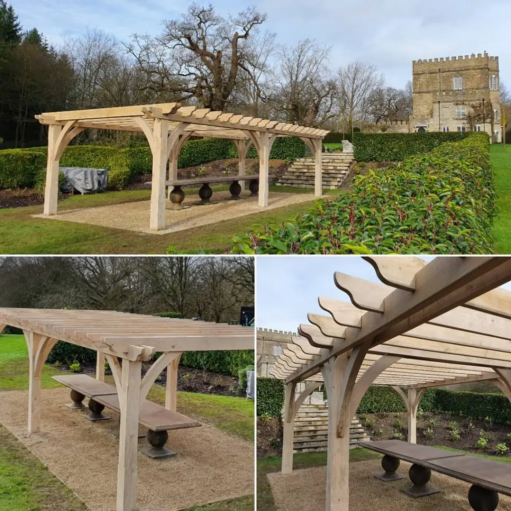 Fresh Sawn Oak Beams, PAR Fresh Sawn Oak Beams, UK Timber, pergola