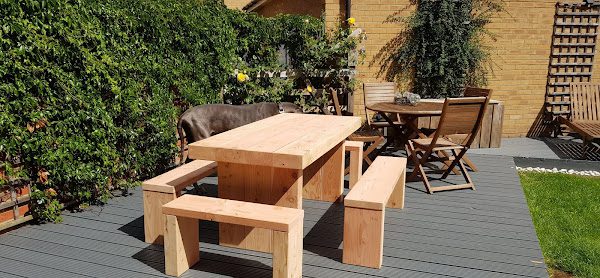 Douglas Fir Refectory Table and Seating Furniture Set, Douglas Fir Refectory Table Project