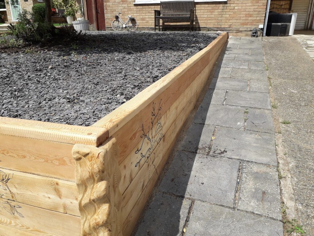 Railway sleepers, New Untreated Siberian Larch Railway Sleepers, UK Timber, Siberian Larch, garden project unique twist, retaining wall