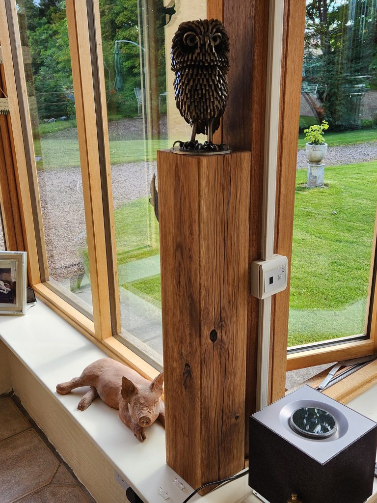 Oak Lamp, Lamp Stand, Owl, Air Dried Oak