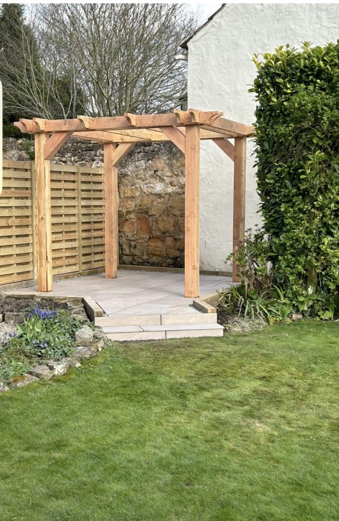 British Larch/Douglas Fir Pergolas, Douglas Fir Pergolas, Renovation, Backyard, Larch/Douglas Fir Softwood Notched Posts, Timber Titan Screws