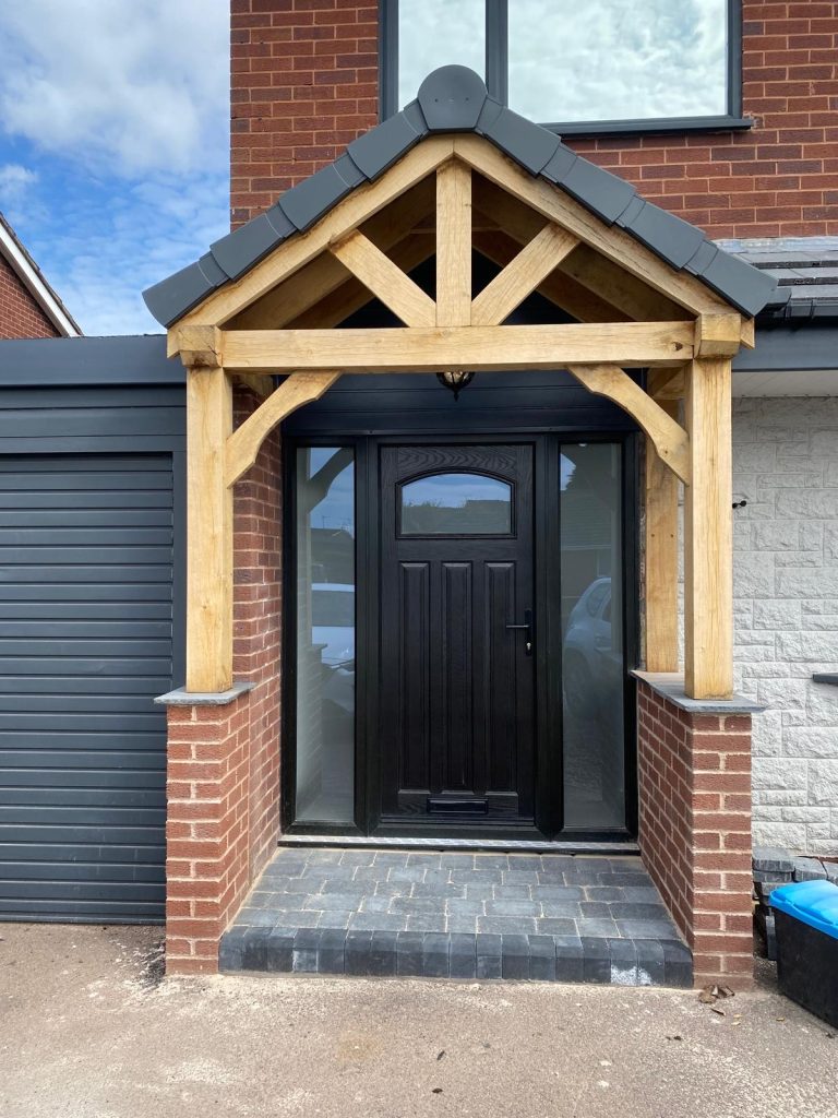 Green Oak Structural Beams, Oak Porch, Kit, section sizes, Fresh Cut, Air-Dried Oak Beams