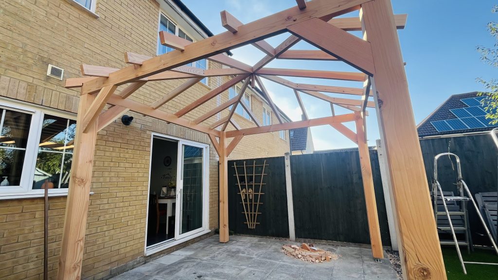 Structural Douglas Fir 150 x 150 Beams, UK Timber, Douglas Fir, Pergola Rafter Rails, British Larch, British Larch/Douglas Fir Pergola Rafter Rails