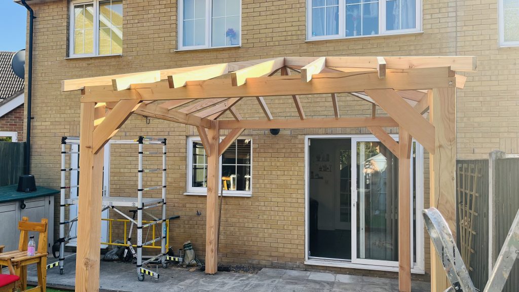 Structural Douglas Fir 150 x 150 Beams, UK Timber, Douglas Fir, Pergola Rafter Rails, British Larch, British Larch/Douglas Fir Pergola Rafter Rails